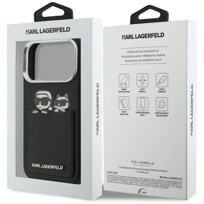 KARL LAGERFELD futerał do IPHONE 17 Pro KLHCP17L6PCSPKCK (PU W/ K&C Print & Pocket) czarny