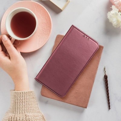 Etui z klapką na Xiaomi Redmi NOTE 14 5G Smart Magneto burgundowe