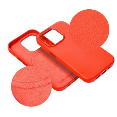 Futerał do Samsung S25 PLUS Leather Mag Cover zgodny z MagSafe czerwony