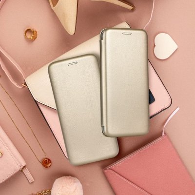 Etui z klapką na Samsung A26 Elegance Book złote