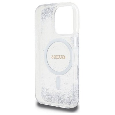 GUESS futerał do IPHONE 16 Pro kompatybilny z MagSafe GUHMP16LRGRGES (Resin Gradient Glitter) silver