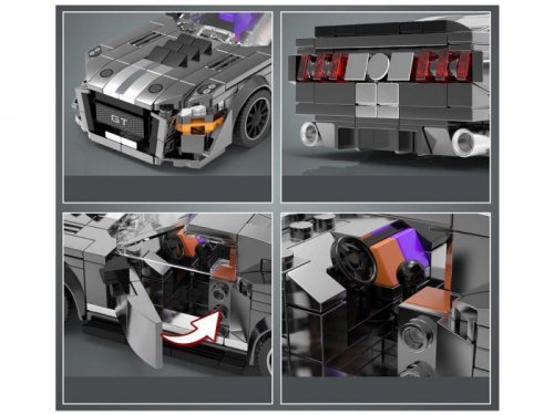 Klocki techniczne Sportowe auto SZARE z lat 60. 437-ele ZA5783