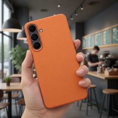 Futerał do Samsung A37 Kevlar zgodny z MagSafe pomarańczowy