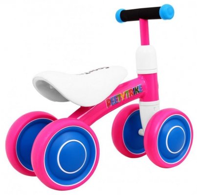 Pierwszy Rowerek biegowy PettyTrike dla dzieci Różowy 4-kołowy Jeździk SporTrike