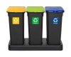 Kosz FLAP BIN 20L czarny / pokrywa żółta / plastik metal 