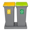 Kosz FLAP BIN 53L szary / pokrywa żółta / plastik metal 