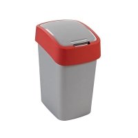 Kosz na śmieci Flip Bin 25L srebrny/czerwony