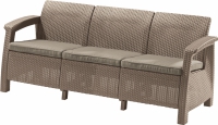Meble ogrodowe sofa 3-osobowa CORFU cappucino/piasek