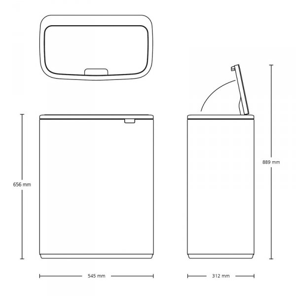 Kosz TOUCH BIN BO 60L Soft Grey