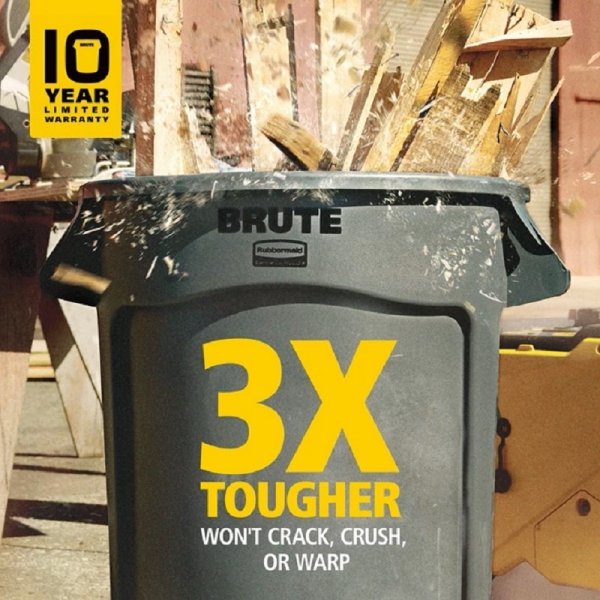 Kontener BRUTE®  37,9L 2610-00 White okrągły z kanałami