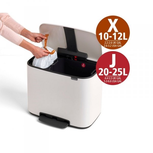 Kosz pedałowy BO 11+23L White 