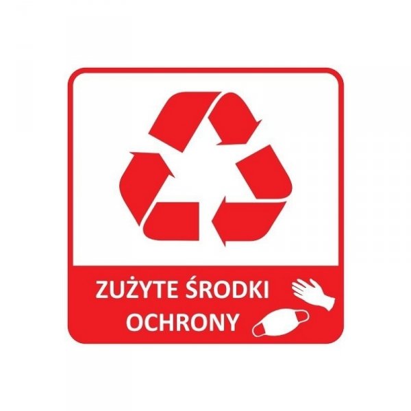ETY2-11 - Etykieta do segregacji &quot;ZUŻYTE ŚRODKI OCHRONY&quot; NEW