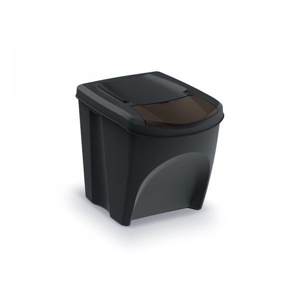 Zestaw koszy do segregacji SORTIBOX 4x25L czarny / kolorowe pokrywy