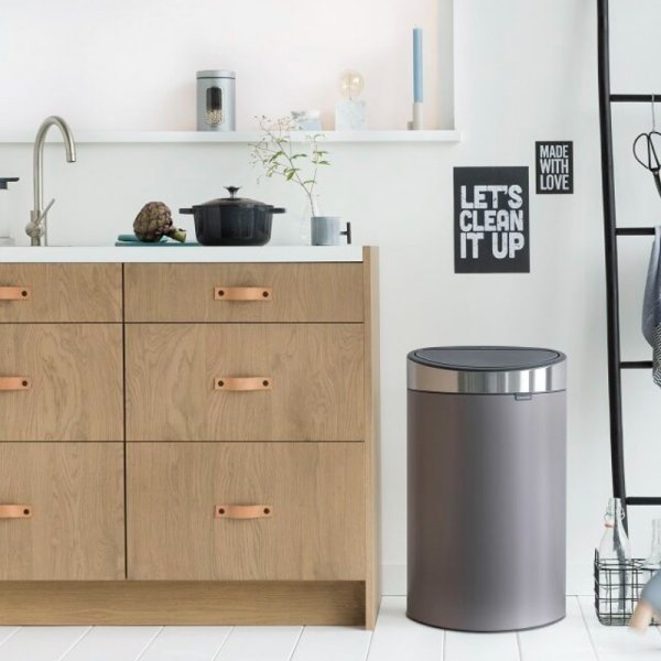Kosz TOUCH BIN NEW 40L Platinum / Matt Steel
