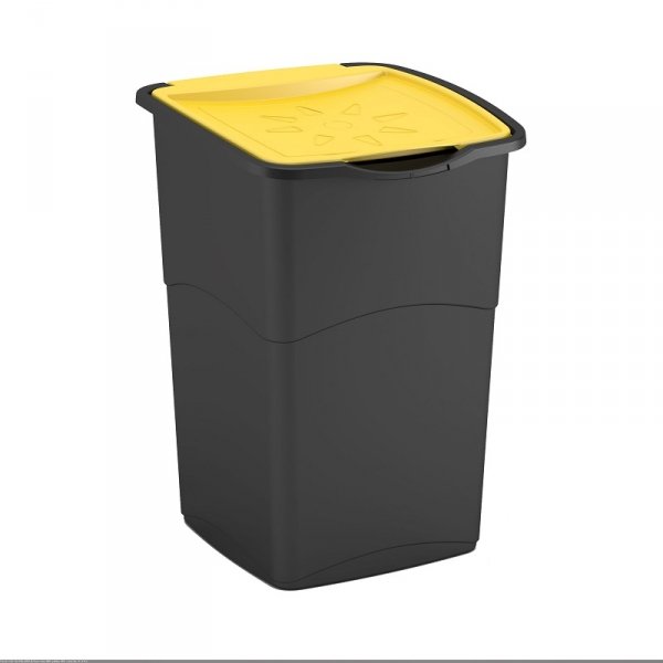 Kosz do segregacji KORAL 47L pokrywa żółta