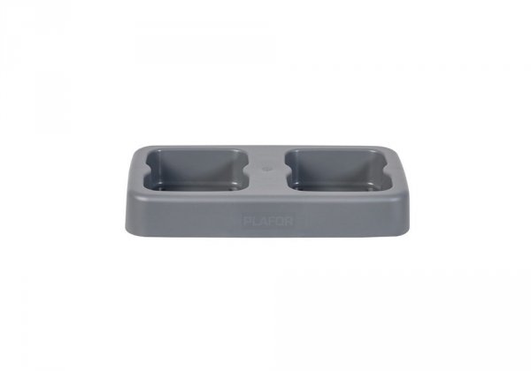 Kosz FLAP BIN 53L szary / pokrywa srebrna / zmieszane 