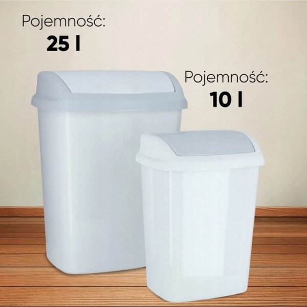 Kosz na śmieci 10L DOMINIK szary lyx/granit