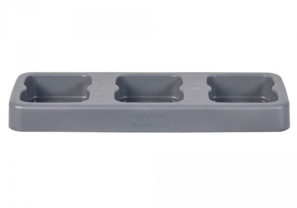 Kosz FLAP BIN 75L szary / pokrywa żółta / plastik metal 