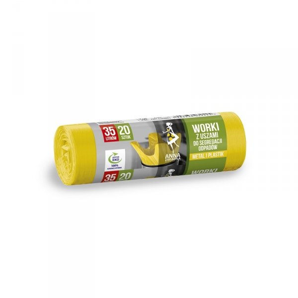 Worki na śmieci Anna Zaradna 35L (20) żółte PLASTIK METAL