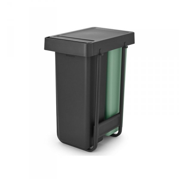Kosz szafkowy Sort &amp; Go 2x30L Dark Grey &amp; Jade Green