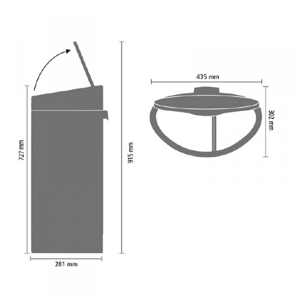 Kosz TOUCH BIN 10L + 23L Matt Steel