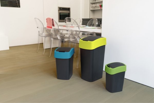 Kosz na śmieci Flip Bin 45L czarny/zielony