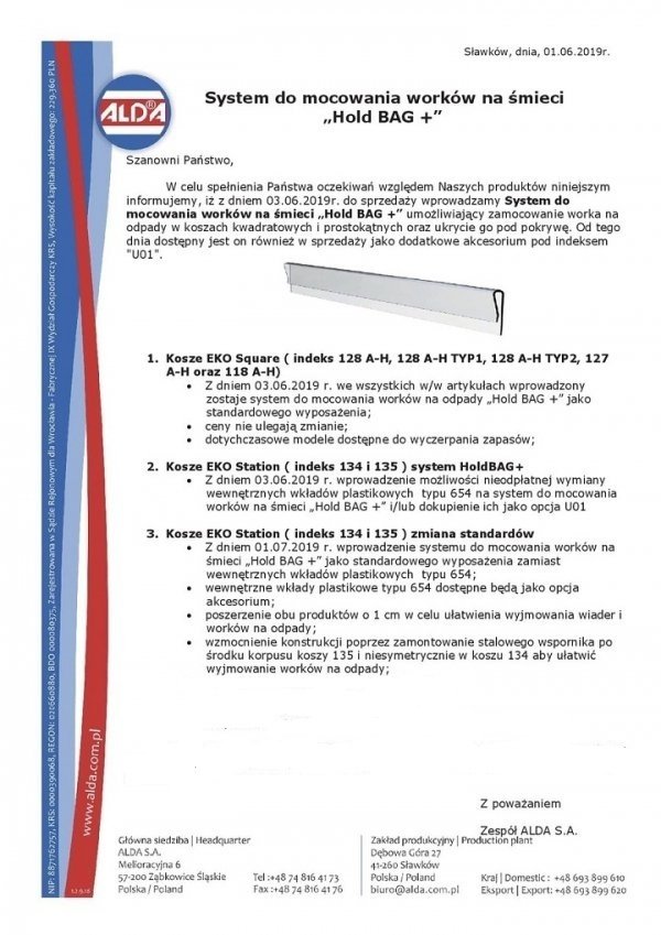 Kosz do segregacji odpadów EKO SQUARE PRESTIGE 60L papier (stal połysk)