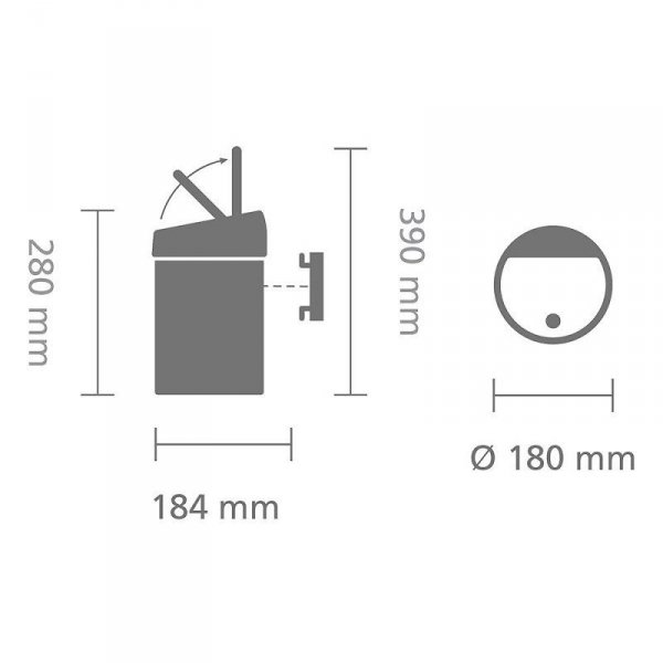 Kosz naścienny TOUCH BIN   3L White / Brilliant Steel