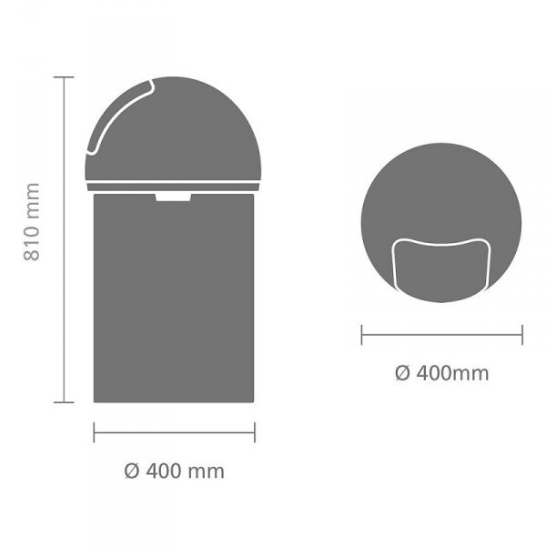 Kosz PUSH BIN 60L Brilliant Steel