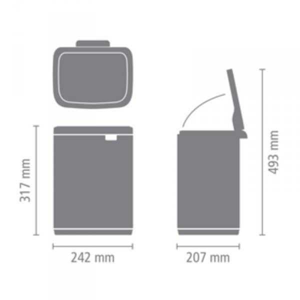 Kosz naścienny BO 7L Mineral Infinite Grey