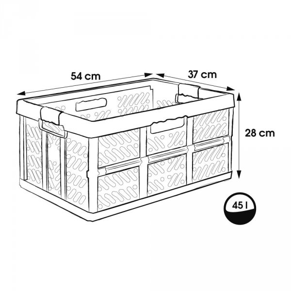 Kosz składany Profi-Klappbox 45L srebrny