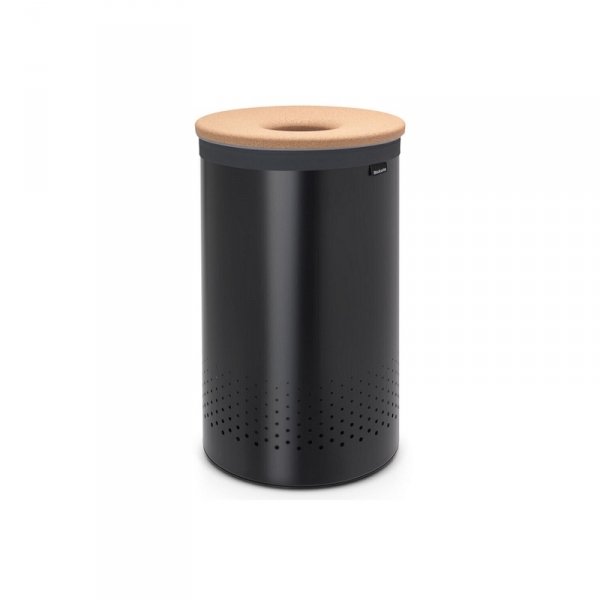 Kosz na bieliznę 60L Black pokrywa z korka