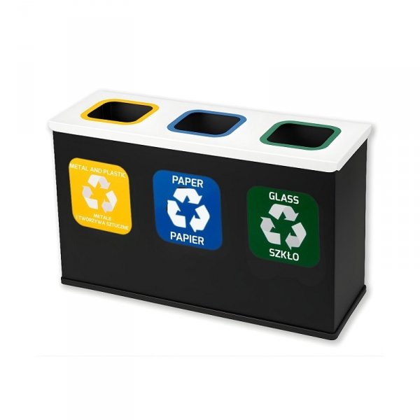 134miniA_E - Stacja do segregacji EKO STATION mini 3 strumienie black&amp;white ( 3x12l )