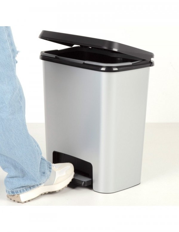 Kosz na śmieci COMPATTA 25L srebrny