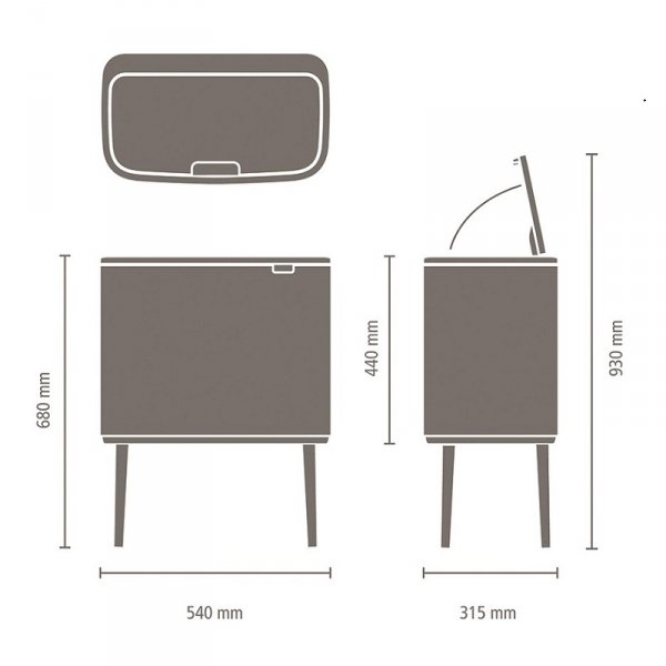 Kosz TOUCH BIN BO 3x11L Matt Steel FPP