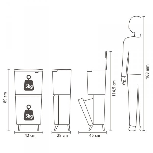 Kosz do segregacji SORTUP HI 25+10+10L Soft Beige