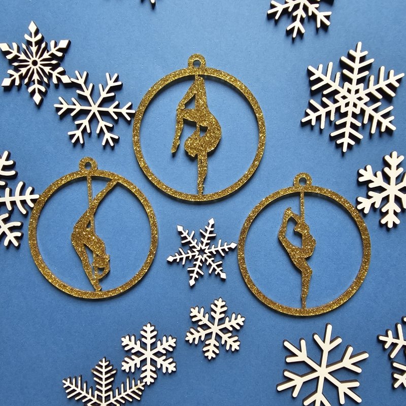 Set of 9 Pole Dance Christmas Ornaments
