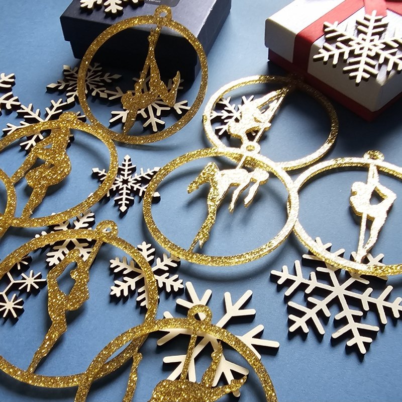 Set of 9 Pole Dance Christmas Ornaments