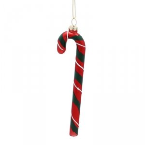 Eleganckie Ozdoby Świąteczne Czerwono-Zielona Laseczka Cukrowa z Szkła od Kamai Christmas Decoration®