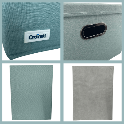MINT zielony, miętowy organizer do szafy z pokrywą oraz oknem 40,5x30,5x26,5cm