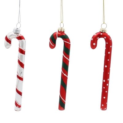 Eleganckie Ozdoby Świąteczne &quot;Laseczka Cukrowa&quot; z Szkła od Kamai Christmas Decoration®