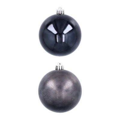Ekskluzywna Bombka Choinkowa od Kamai Christmas Decoration® - Kolor Antracyt, Komplet 4 Sztuk