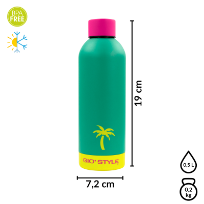 Butelka termiczna Kamai Gio Style, stal nierdzewna, zielona, pojemność 0,5L
