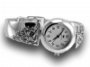 Zegarek srebrny z nasypem, zdobiony