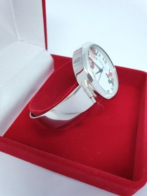 Srebrny zegarek w kwiaty 925 kod 908 