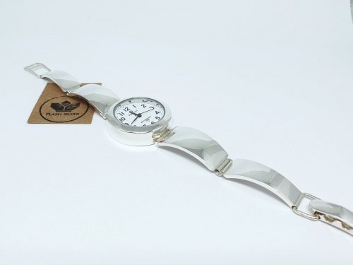 Bransoleta dwuczęściowa -Zegarek srebrny kod 919