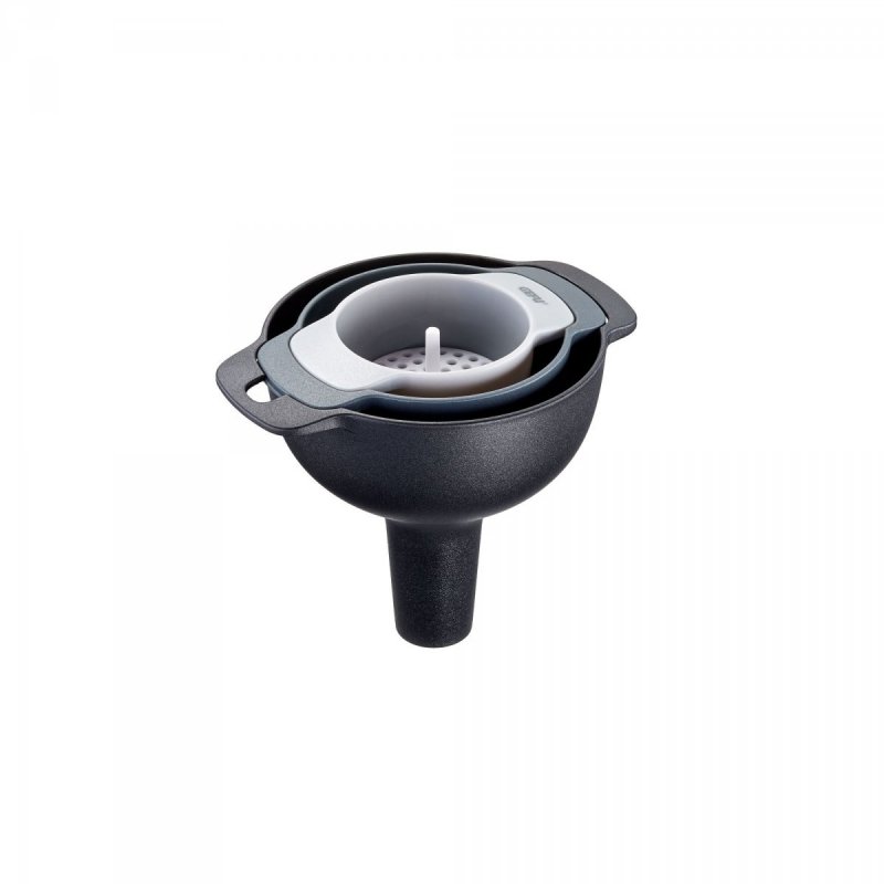 Gefu zestaw 3 lejków plastikowych z sitkiem