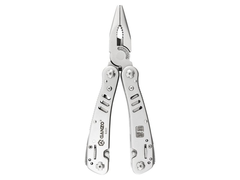 Narzedzie wielofunkcyjne multitool Ganzo G301 - Blokowane ostrze, nożyczki, piła, otwieracz do butelek - Do survivalu, stal nierdzewna - 11 cm - Ganzo