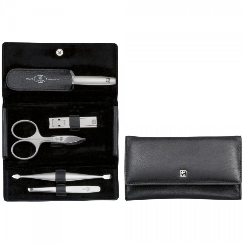 Zestaw Do Manicure – Czarne Skórzane Etui, 5 Elementów Twinox Zwilling