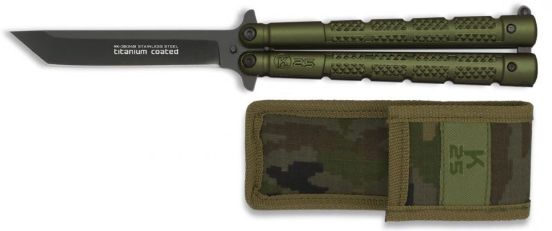 Nóż Motylek K25 36249 Balisong Green